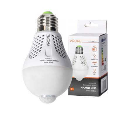 Żarówka z PIR LED PIR 7W A60 7W 600lm 4000K SW/R-3 ORNO (SW/R-3)