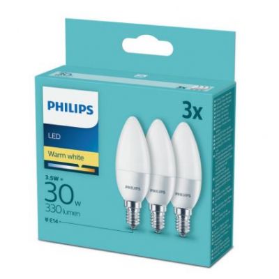 Trójpak żarówka LED 30W świeczka E14 ciepła biel indeks wycofany PHILIPS (929001886192)