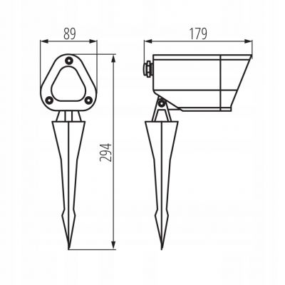 Lampa ogrodowa wbijana VORA SP 20 GR reflektor 36565 KANLUX (36565)
