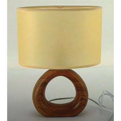 Lampka nocna stołowa beż imitacja drewna GOLF E14 WALNUT IDEUS (03205)