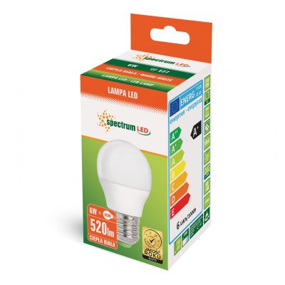 Żarówka LED KULKA E27 6W 520lm 3000K ciepła biel WOJ+13024 Spectrum Led (WOJ+13024)