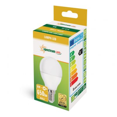 Żarówka LED KULKA E14 230V 8W 650lm 4000 K neutralna  WOJ+14216 Spectrum Led (WOJ+14216)