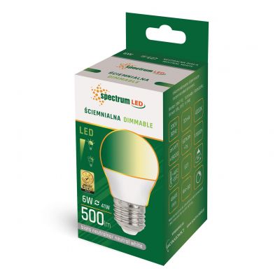 Żarówka LED KULKA E27 6W 4000K neutralna ściemnialna  WOJ+14379 Spectrum Led (WOJ+14379)