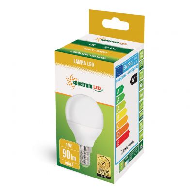 Żarówka LED KULKA E14 1W 90lm 4000K neutralny  WOJ+14446 Spectrum Led (WOJ+14446)