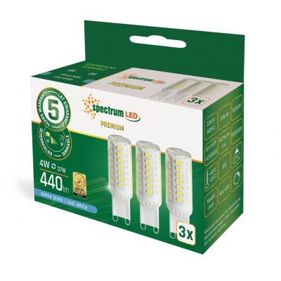 Żarówka LED G9 4W 440lm zimna biel ściemnialna  WOJ+14486 Spectrum Led (WOJ+14486)