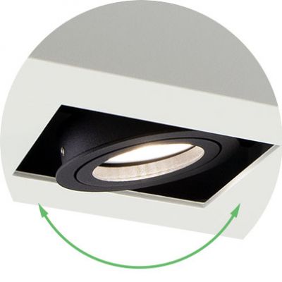 Oprawa natynkowa MIRORA GU10 GU10x2 IP20 255X145X85 mm biały/czarny prostokątna ruchoma  SLIP005046 Spectrum Led (SLIP005046)