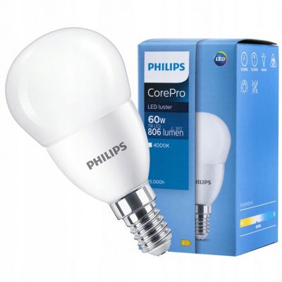 Żarówka LED 7-60W E14 840 4000K barwa neutralna P48 929002973302 PHILIPS (929002973302)