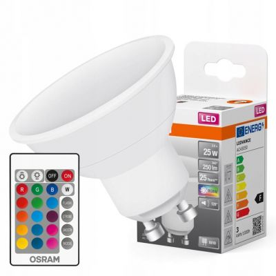 Żarówka LED HALOGEN GU10 4,5W OSRAM RGBW RGB+PILOT LEDVANCE (4058075445970)
