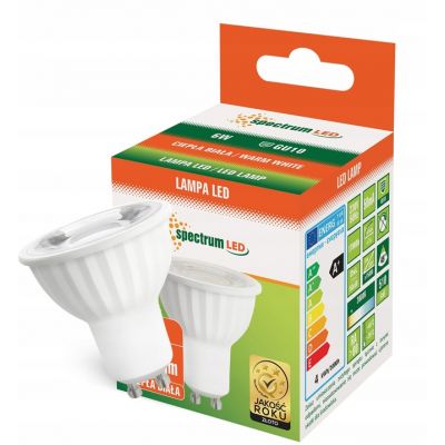 Żarówka LED z soczewką GU10 6W 45st 3000K ciepła biel  WOJ+14092 Spectrum Led (WOJ+14092)