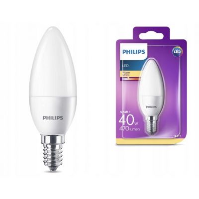 Żarówka LED 40W E14 świeczka ciepła biel indeks wycofany PHILIPS (929001157717)