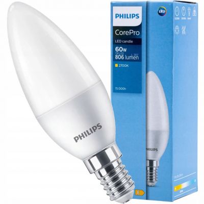 Żarówka LED CorePro świeczka 7-60W E14 827 2700K barwa ciepła B38 929002972502 PHILIPS (929002972502)