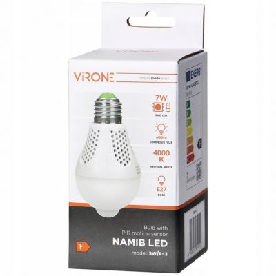 Żarówka z PIR LED PIR 7W A60 7W 600lm 4000K SW/R-3 ORNO (SW/R-3)