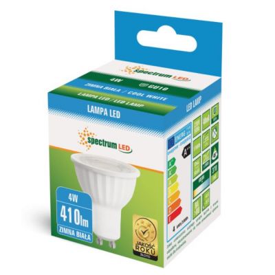 Żarówka LED z soczewką GU10 4W 45st zimna biel  WOJ+14091 Spectrum Led (WOJ+14091)