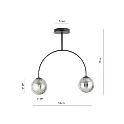 Emibig Żyrandol ARCHI 2 BL GRAFIT E14 10W MAX LED 1287/2 (1287/2)