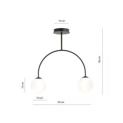 Emibig Żyrandol ARCHI 2 BL OPAL E14 10W MAX LED 1288/2 (1288/2)