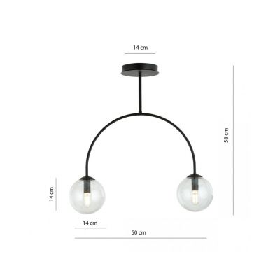 Emibig Żyrandol ARCHI 2 BL TRANSPARENT E14 10W MAX LED 1286/2 (1286/2)